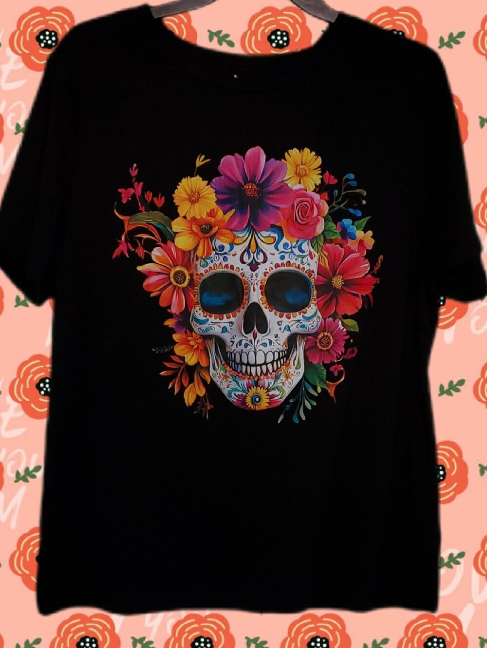 NEVER WORN Colorful Sugar Skull Graphic Tee women's XL